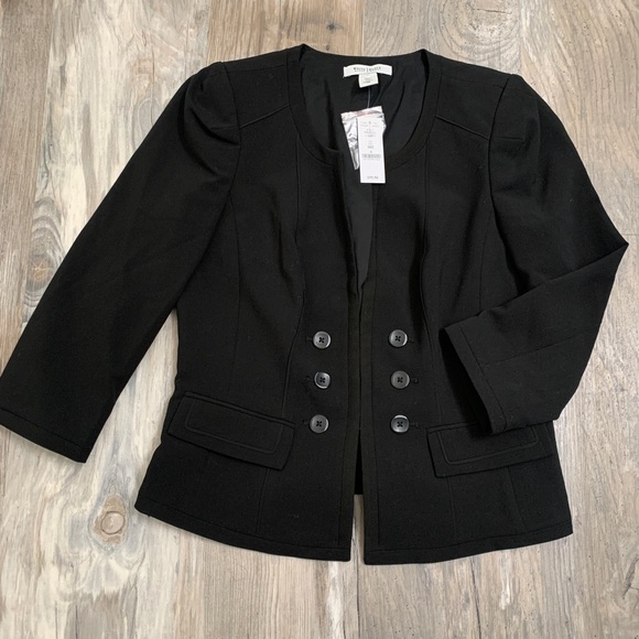 White House Black Market Black Blazer with 3/4 sleeves. Size 6 - Picture 1 of 4